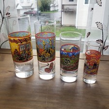 Set of 4 Vincent Van Gogh Spirits Wild Appel Raspberry Chocolate Vanilla Glasses