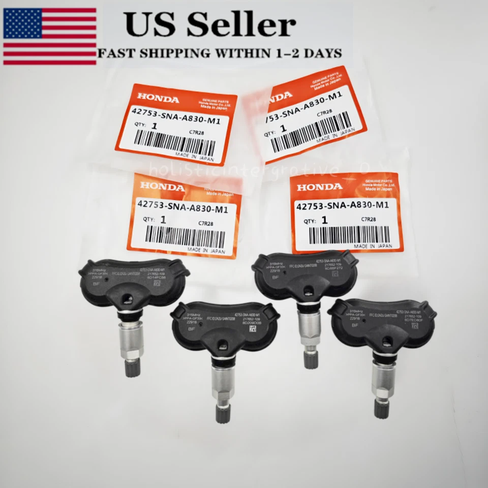 4X Genuine TPMS OEM Tire Pressure Sensor For Honda CRZ Odyssey 42753-SNA-A830-M1 Foto 2 de 4