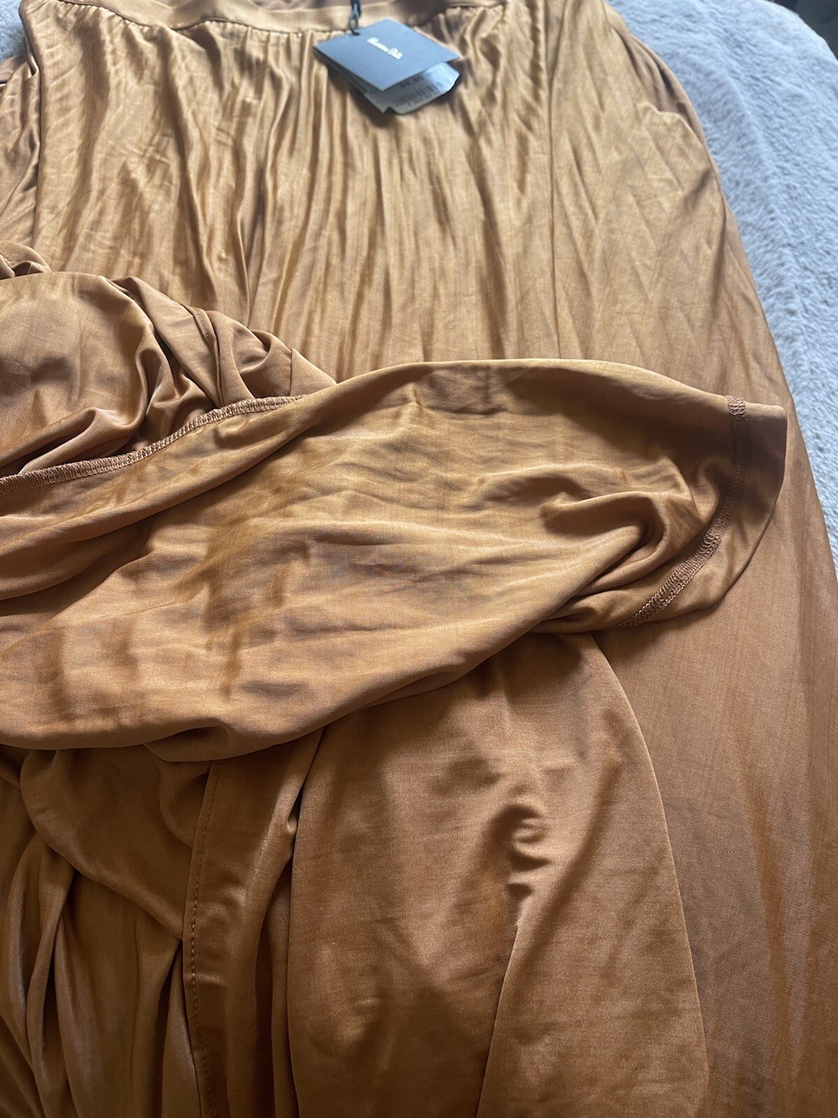 BNWT £89 Sold Out Originally Massimo Dutti Skirt MIDI Pleated Copper Rust Medium image 2