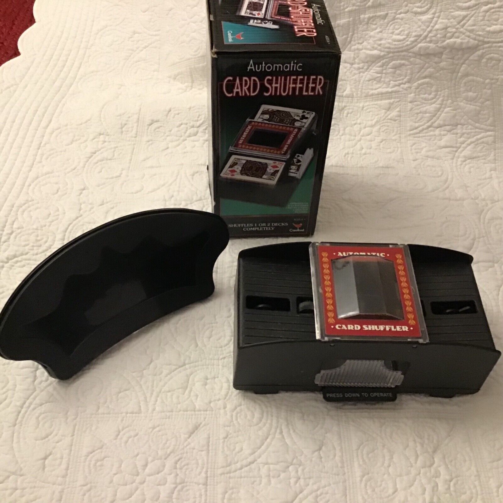 Card Game Shuffler Battery Operated and cardholder preowned 