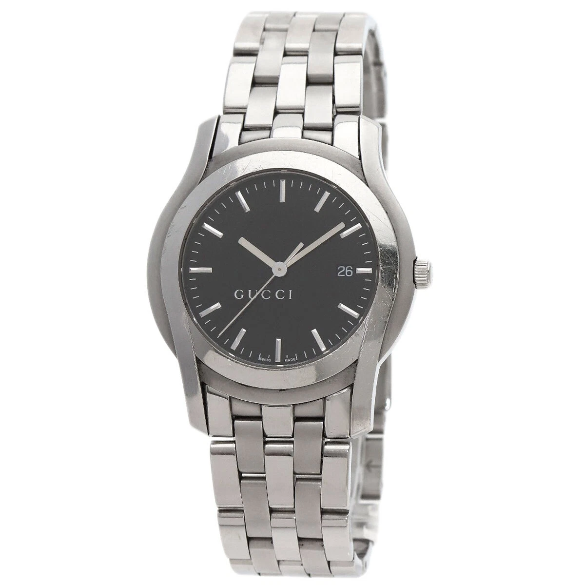 Montres GUCCI visage rond 5500XL acier inoxydable/acier inoxydable homme
