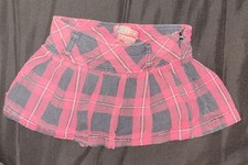 Girls Red/Black Plaid Faded Glory Skort Skirt W/ Shorts Size 4