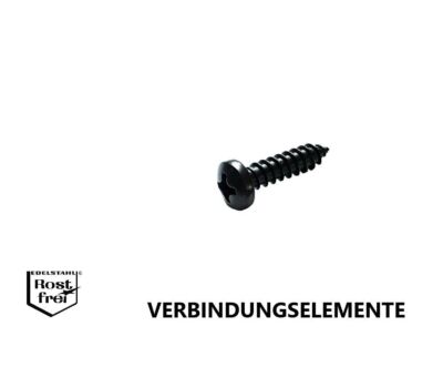 Schwarze Blechschrauben Linsenkopf DIN 7981 H EDELSTAHL A2 SCHWARZ Ø 2,2-4,8mm