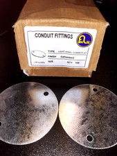 Armafix galvanised conduit fittings light steel cover flat lid 50mm FCOLID x 100