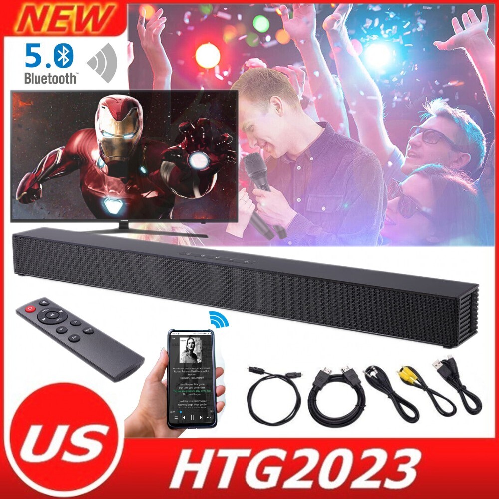 Bluetooth Soundbar TV Home Speaker System Wireless Subwoofer 3D Surround Sound-image