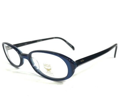 MCM Eyeglasses Frames 502 Black Clear Blue Round Oval Full Rim 50-19-140