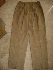 Womens Dark Tan Lt Brown Heathered LANDS END Lined Wool Dress Pants 10