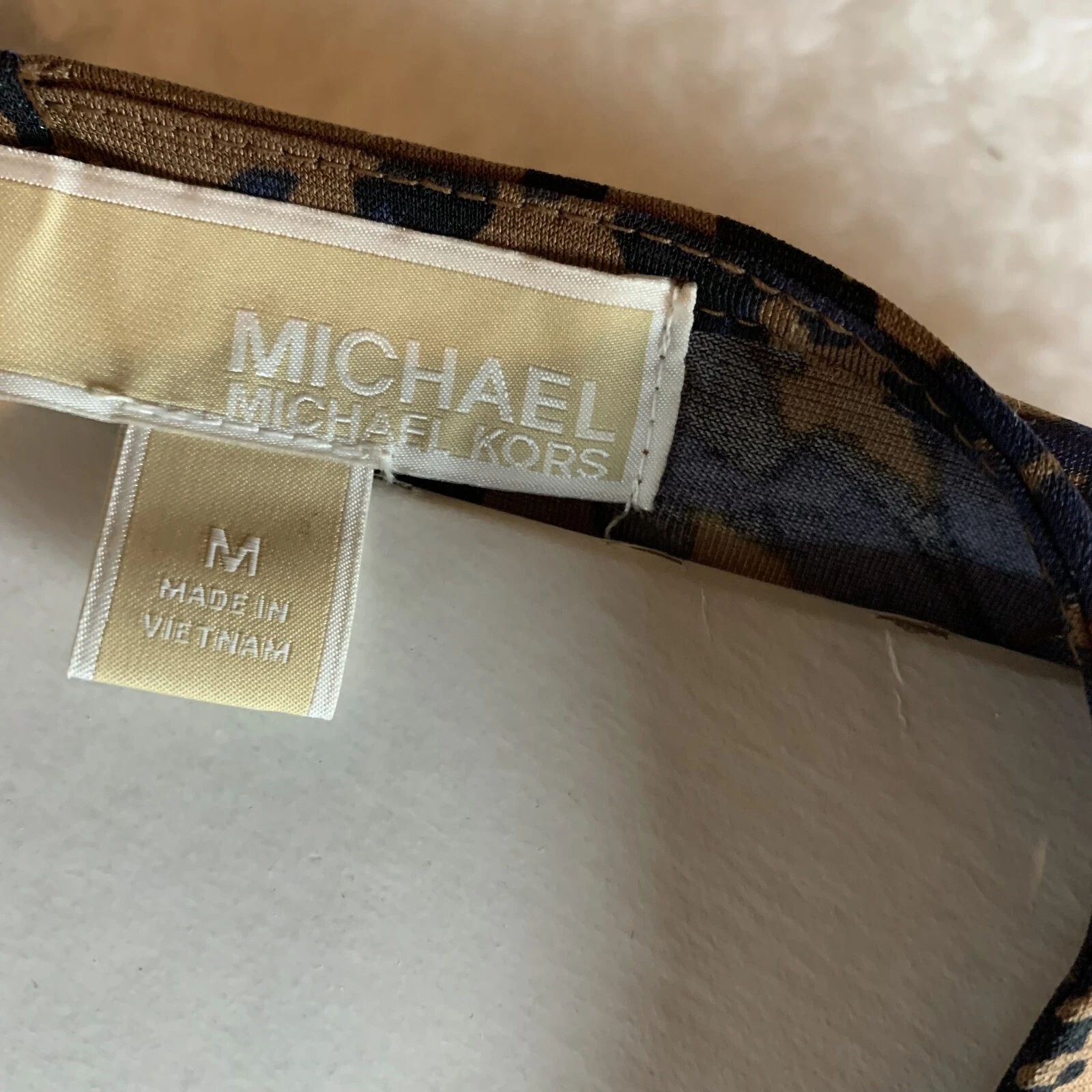 Michael Kors abito tubino donna M marrone geometrico elasticizzato ritorto davanti 7953