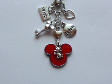 DISNEY WORLD MINNIE MICKEY MOUSE BELIEVE WISH KEYCHAIN PURSE CLIP BAG CHARM FOB