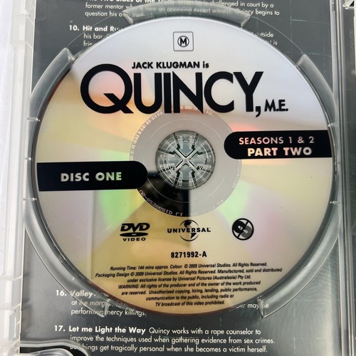Quincy, M.E. - Seasons 1 & 2 (DVD, 2005) - Region 2,4,5 - Jack Klugman - Picture 3 of 5
