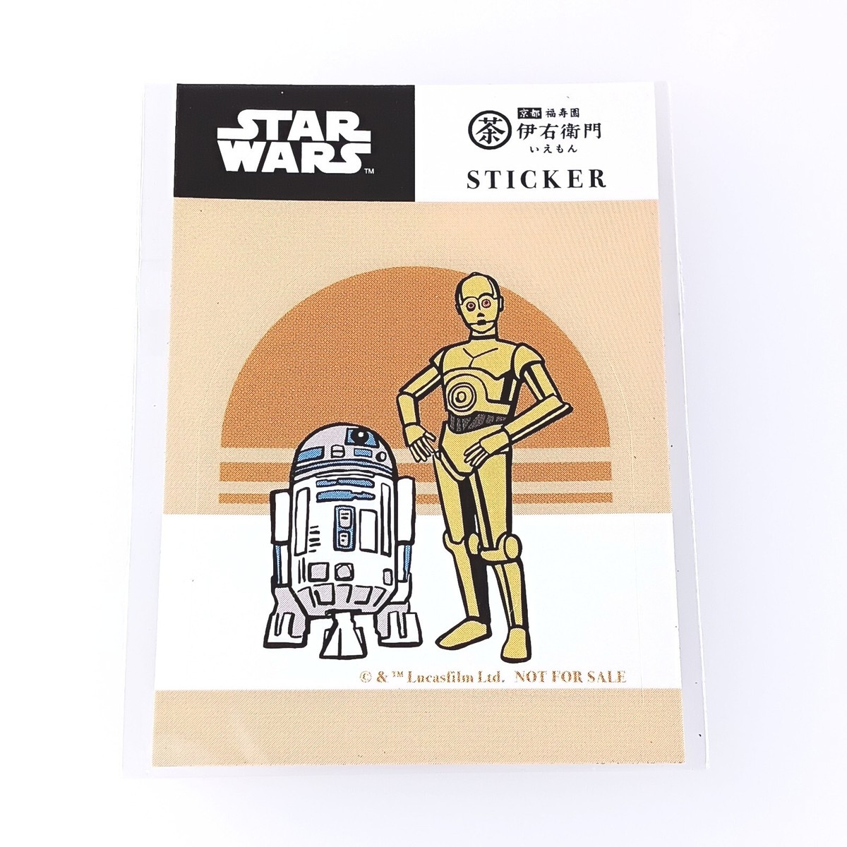 スターウォーズ　オリジナルステッカー　C-3PO&R2-D2 C-3PO R2-D2 Star Wars Design Sticker Japanese From Japan F/S