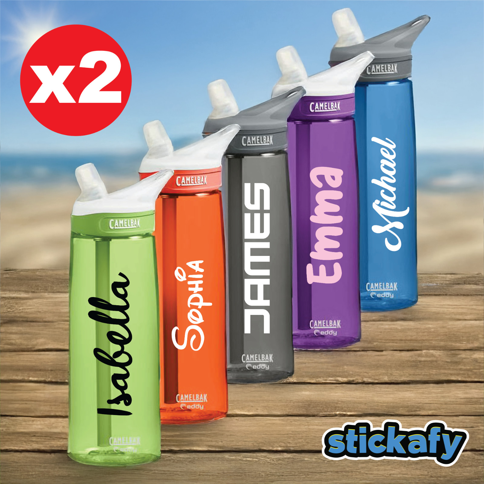 Name Label Sticker Personalised Kids School Lunch Box Drink 