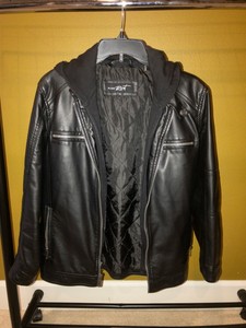 jaqueta de couro com forro