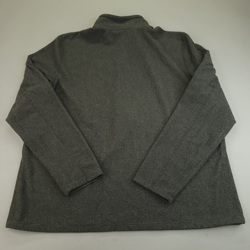 LL Bean Fleece Jacket Mens Extra Large Gray Blue Mountain Zip Pocket Half Zip - Picture 10 of 11