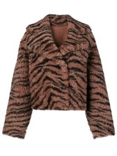 Nwt Drome Lamb Fur Shearling Zebra Print Oversized Leather Jacket Size S Small