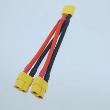 XT60 Male to 2x XT60 Female Parallel 12AWG 10CM Wire For DJI Phantom