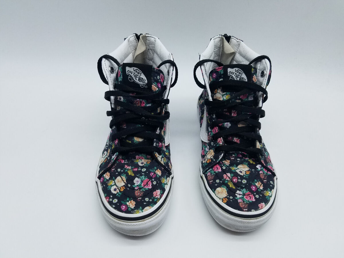 Vans Old Skool Sk8 Floral Hi-Top Back Zip Girl's Skate Shoes Vans Old Skool Sk8 Floral Hi-Top Back Zip Girl's Skate Shoes