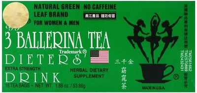 3 Ballerina Dieters' Drink - Extra Strength - 18 Herbal Tea Bags Special offer!