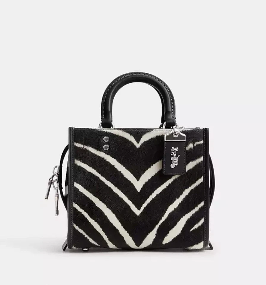 COACH Rogue 20 Top Handle Zebra Calf Hair Animal Print NWT CM564
