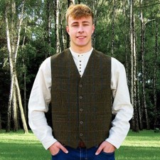 Emerald Isle Men's Scotish Wool Tweed Waistcoats, Business Formal Vest