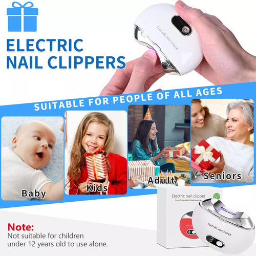 Safety Electric Automatic Nail Clippers Toe Thick Nails Cutter Pedicure White US - Picture 8 of 11