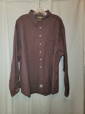 Khakis By Arrow Mens Big Oxford Button Down Plaid Long Sleeve 2XL