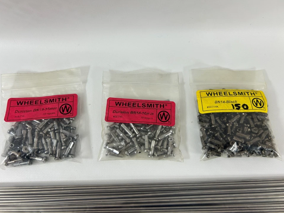Wheelsmith SS14 310mm Blank Spokes Nipples Bicycle Bike MTB Touring BMX Lot 250 - Image 2 of 4