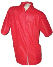    Men's SEARS Professional Apparel Full Zip Ribbed Short Sleeve Top   