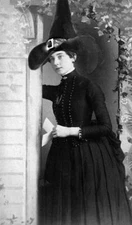 Vintage Creepy Halloween Witch print strange wall decor spooky Photo