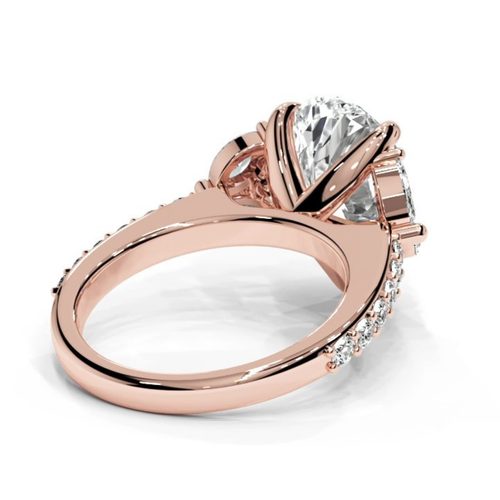 IGI 2.70 CT E VVS2 Pear Cut Lab Grown Diamond Engagement Ring 14K Rose Gold - Picture 4 of 10
