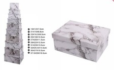 Set 10 Pièces Boîtes Boîte Pour Cadeaux Plusieurs Mesures Gigognes Marbre Blanc