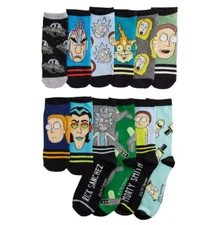 RICK AND MORTY 12 Days Of Socks Crew & Low Cut Socks Men's Shoe 6-12