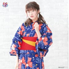 Sailor Moon Yukata Obi Set KIMONO Red Usagi Tsukino Navy