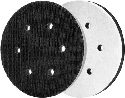 QWORK 2 Stück 150 mm Schwamm Interface Pad Klett Kissen Schleifteller 6 Löcher