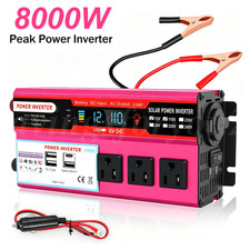 16000W 9000W Car Power Inverter DC 12V To AC 110V Home RV Solar Converter LCD