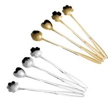 4x Flower Spoon Set Cake Spoon Drink Stirring Spoon Modern Tableware Teaspoon