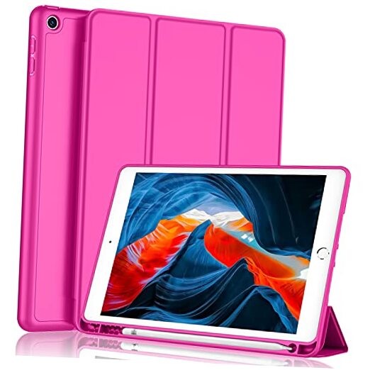 Protective Rose Red Case for iPad 9th/8th Gen 10.2 Inch 2020-2021