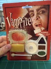 Vintage Vampire Makeup Kit Costume Fangs Face Paint Sealed on Card