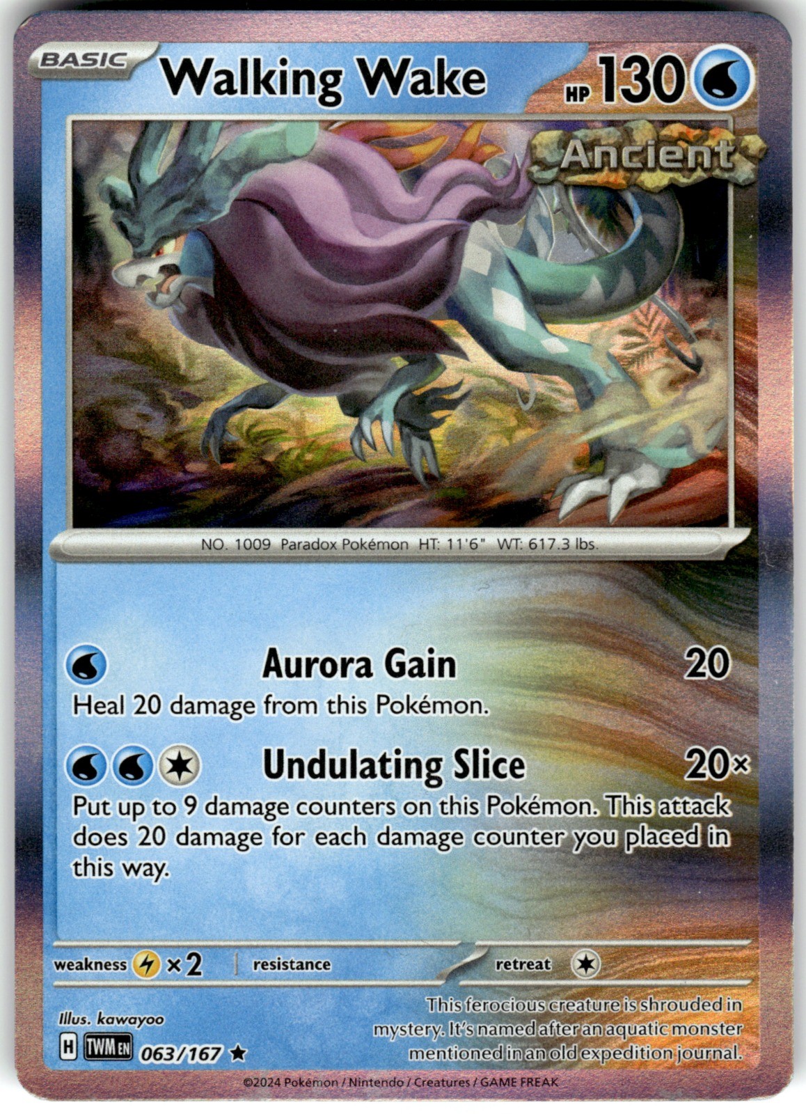 Walking Wake Holo 063/167 TWM SV06: Twilight Masquerade Pokemon Card NM