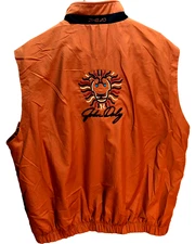 John Daley Wicked Stick Vintage 90s Ahead Zip Button Golf Burnt Orange Vest XL