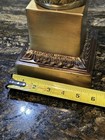 Vintage 1970s Metal Fishing Trophy Bronze Color Pot Metal 11.5” H x 5.5” Sq Base — photo 6
