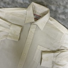 Vintage Sears Shirt Mens 16.5 L Perma-Prest Subtle Stripe Button Up 60s 70s