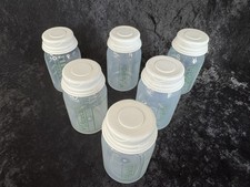 Ameda BPA-Free 4 oz Breastmilk Storage/Collection Bottle/Ring/Lid Disk Lot of 6