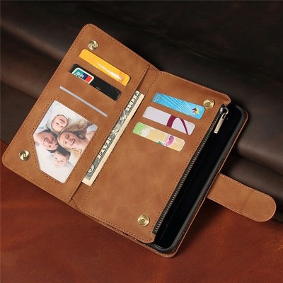 PU Leder Wallet HandyHülle Phone Case Etui Für iPhone 12 13 14 15 16Pro Max Plus