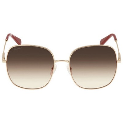 NWT Salvatore Ferragamo SF300S Metal Frame Gradient Lens Oversize Sunglasses