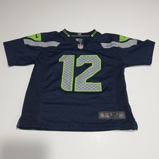 Nike Seattle Seahawks 12 Jersey Child 5/6 Medium 12th Fan Man Blue Neon Green