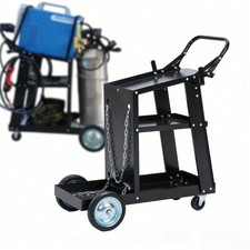 3 Tier Welding Cart Trolley Chains Durable Cart Capacity Gas Bottle 80kg Storage
