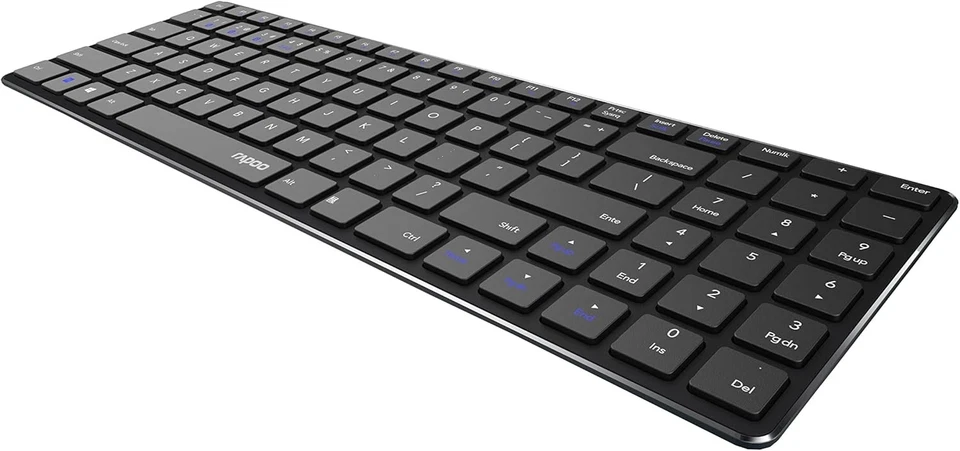 Rapoo E9100M Multi-mode Wireless Ultra-slim Keyboard UK QWERTY Black - New - Image 2 of 4