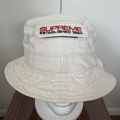 SUPREME SS19 POCKET CRUSHER WHITE BUCKET HAT CAP ESTABLISHED 1994