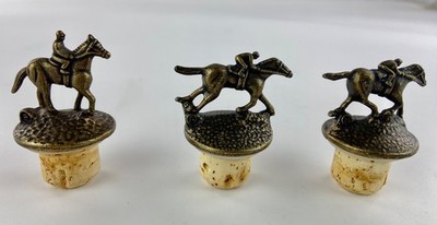 Blanton s Bourbon Brass & Cork Horse AndJockey  Stoppers Letter Set Of 3 A-B-N